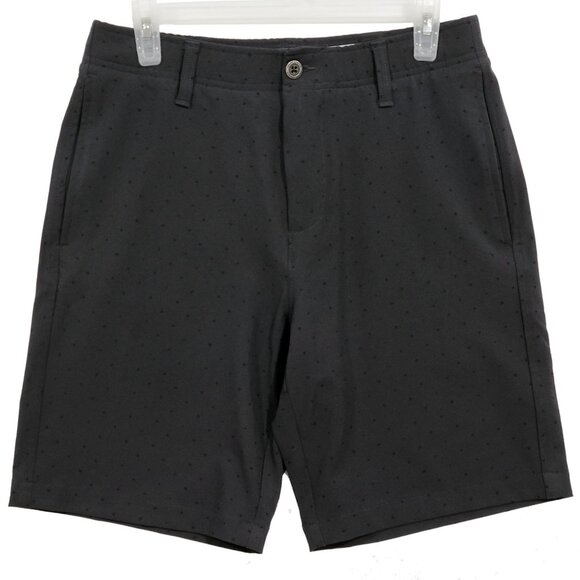 Under Armour Golf Drive Shorts size 30 Stretch Black Diamond Printed Water repel - Picture 1 of 8